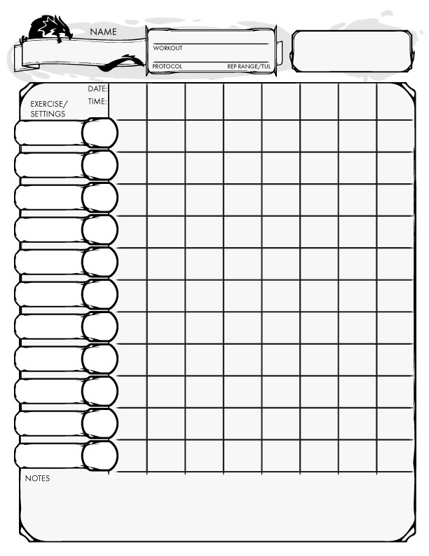 work out charts template